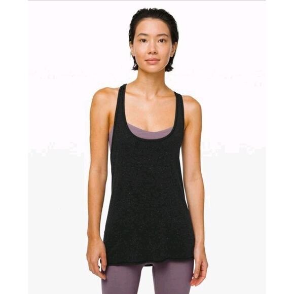Lululemon Tied in Energy 2-in-1 Tank Black / Frosted Mulberry Size 10 - Picture 1 of 10